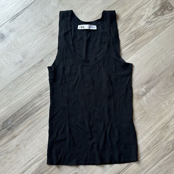 Zara Cropped Tank Top 3 Pack Bundle, Black, Pink, Neon Ribbed Size S Small - Picture 7 of 7